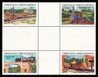 1984 Grenada and the Grenadines, Se-tenant, Gutter Block