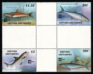 1987 Grenada and the Grenadines, Se-tenant, Gutter Block
