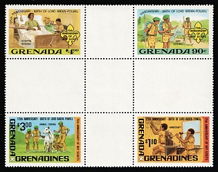1982 Grenada and the Grenadines, Se-tenant, Gutter Block