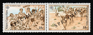 1989 18c Cyprus, Pair, Specimen