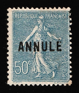 1921 50c France, Annulated