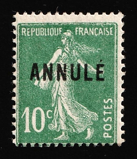 1921-22 10c France, Annulated
