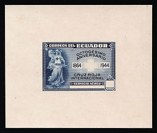 1945 2s Republic of Ecuador, Red Cross, Airmail, Presentation Souvenir Sheet