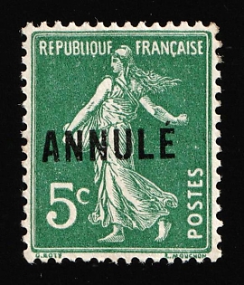 1906-16 5c France, Annulated
