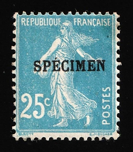 1920 25c France, Specimen