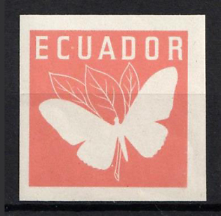 1961 20c Republic of Ecuador, Proof, Imperforate, Trial Color