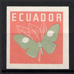 1961 20c Republic of Ecuador, Proof, Imperforate, Trial Color