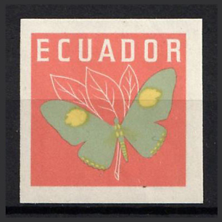 1961 20c Republic of Ecuador, Proof, Imperforate, Trial Color