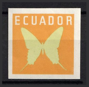 1961 50c Republic of Ecuador, Proof, Imperforate, Trial Color