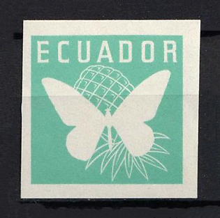 1961 80c Republic of Ecuador, Proof, Imperforate, Trial Color