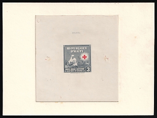 1945 3c Republic of Haiti, Red Cross, Presentation Souvenir Sheet, Signed