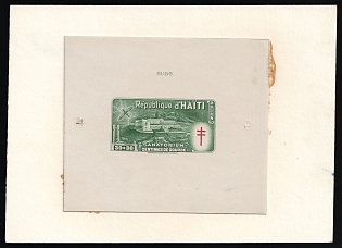 1949 30c+30c Republic of Haiti, Airmail, Presentation Souvenir Sheet, Signed