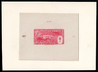 1949 1.25g+1.25g Republic of Haiti, Airmail, Presentation Souvenir Sheet, Signed