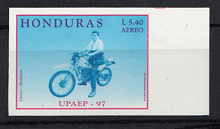 1998 5.40l Republic of Honduras, Airmail, Imperforate, Proof, Trial Color, Margin