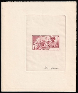 1942 2fr+6fr Martinique, French Colonies, Presentation Souvenir Sheet, Signature