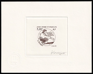 1994 5.10fr Saint Pierre and Miquelon, French Colonies, Presentation Souvenir Sheet, Brown, Signature
