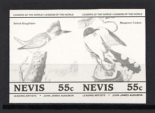 1985 55с Federation of Saint Kitts and Nevis. Pair, Proof, Imperforate, Trial Color