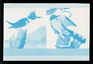 1985 55с Federation of Saint Kitts and Nevis. Pair, Trial Colors Proof, Imperforate