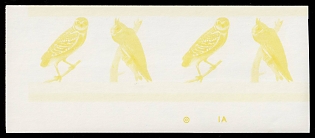 1985 2d Federation of Saint Kitts and Nevis, Strip, Trial Colors Proof, Imperforate, Margin, Sheet Inscription