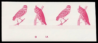 1985 2d Federation of Saint Kitts and Nevis, Strip, Trial Colors Proof, Imperforate, Margin, Sheet Inscription