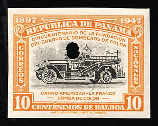 1948 10c Republic of Panama, Imperforate, Annulated