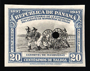 1948 20c Republic of Panama, Imperforate, Annulated