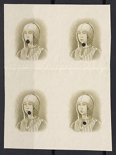 Queen Isabella I of Castile, Imperforate, Block of Four, Spesimen