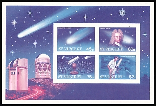 1986 Saint Vincent and the Grenadines, Imperforate, Souvenir Sheet, Trial Colors