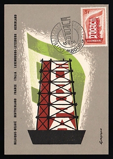 1956 (15 Sep) 'Europa CEPT', Luxembourg, FDC Postcard used in Luxemburg franked with 3fr, Commemorative Postmark