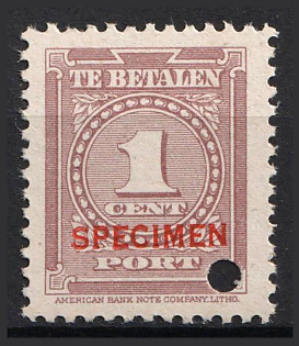 1945 1c Suriname, Netherlands Colonies, Official Stamp, Spesimen