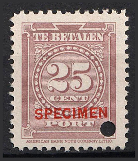 1945 25c Suriname, Netherlands Colonies, Official Stamp, Spesimen