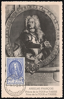 1952 5.75fr Belgium Postcard, Anselm Franz, FDC, First Day Cancellation