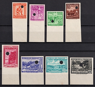 1940 Republic of Paraguay, Annulate, Complete Set, Imperforate, Margins