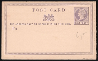 1/2d Great Britain, Postal Stationery Postcard, Mint