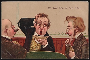 1911 (21 Dec) Netherlands, 'Oh! What a fool I am!', Postcard from Schiedam to Rotterdam franked with 1c