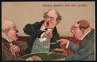 1911 (30 Nov) Netherlands, 'Misery turned around with a bit of talk', Postcard from Schiedam to Rotterdam franked with 1c