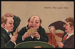 1911 Netherlands, 'Ace of Hearts goes along', Postcard to Rotterdam