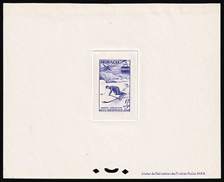 1948 6fr+9fr Principality of Monaco, Presentation Souvenir Sheet, Airmail