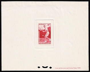 1948 10fr+15fr Principality of Monaco, Presentation Souvenir Sheet, Airmail