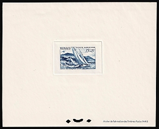 1948 15fr+25fr Principality of Monaco, Presentation Souvenir Sheet, Airmail