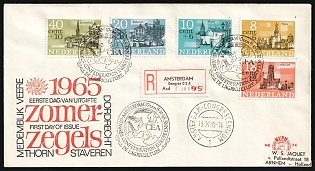 1965 (13 Oct) Netherlands, 'Congress of the European Confederation of Agriculture', 'First Day Of Issue Of Summer Stamps' Registered FDC Cover from Amsterdam to Arnhem franked with full set of 8c-40c, Commemorative Postmarks