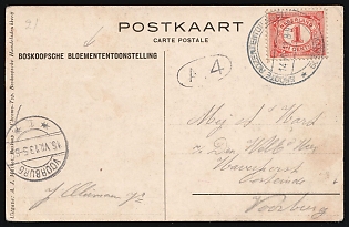 1913 (14 Jul) Netherlands, 'Boskoop Flower Exhibition', Postcard from Boskoop to Voorburg franked with 1c