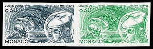1978 0.30fr Principality of Monaco, Pair, Imperforate, Trial Colors Proof