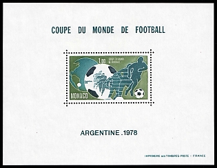 1978 Principality of Monaco, Perforated, Special Souvenir Sheet