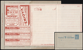 1887 15c France, Advertising Postal Stationery Postcard