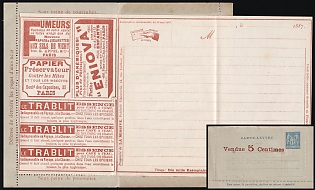 1887 15c France, Advertising Postal Stationery Postcard