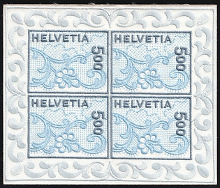 2000 5.00fr Switzerland, Embroidery, Full Sheet