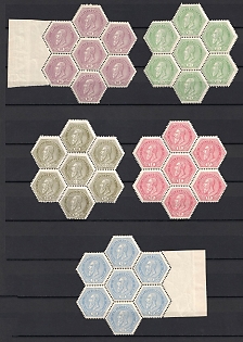 1888-99 Belgium, Blocks, Margins, Telegraf Stamps