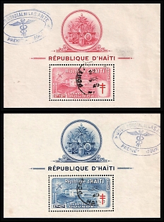 1949 Republic of Haiti, Souvenir Sheets, Airmail, Complete Set, Commemorative Postmarks