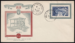 1951 (9 Apr) International Textile Exhibition in Lille, France, First Day Cover, FDC, from Lille, franked with 25fr